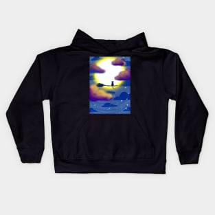 Sightseeing Cat Magical Sky Design Gift Kids Hoodie